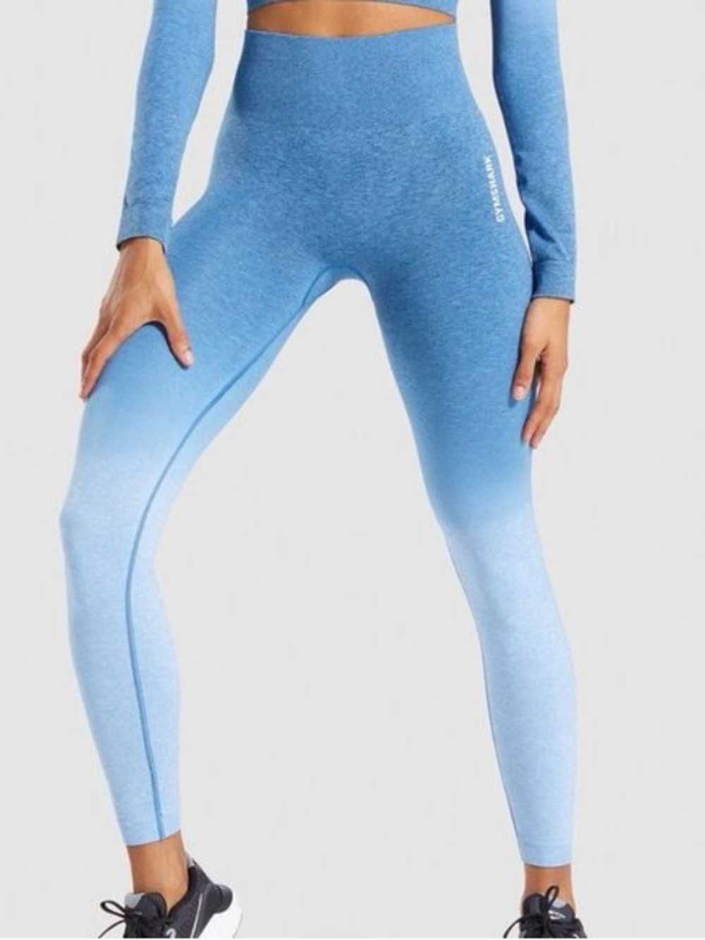 Gymshark Adapt Ombre Seamless Leggings In Light Blue Marl Small